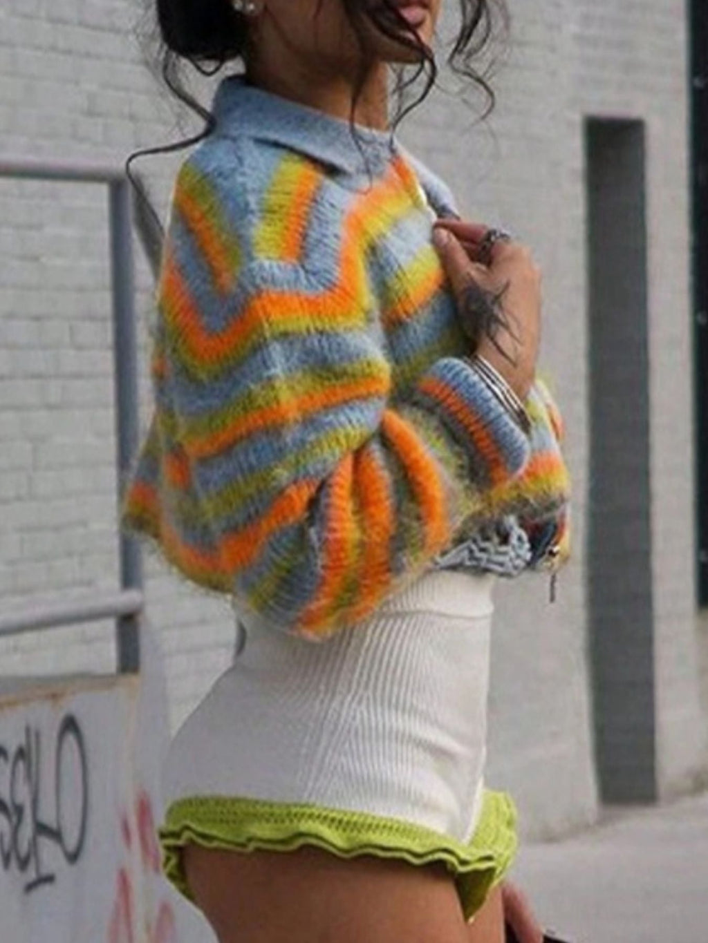Candy Zip Up Cropped Cardigan