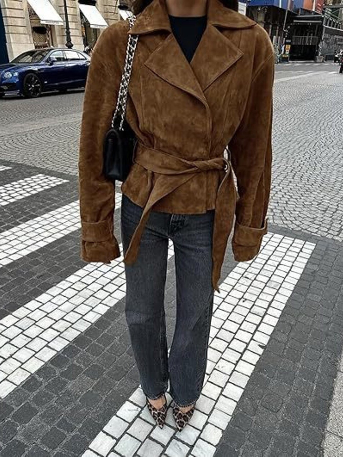 Vintage "Swag" Suede Tie Waist Jacket