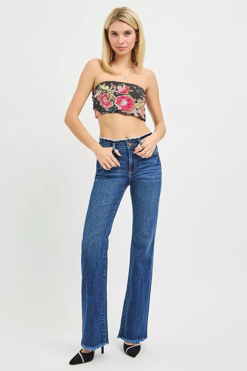 On The Edge Mid Rise Bootcut Jeans