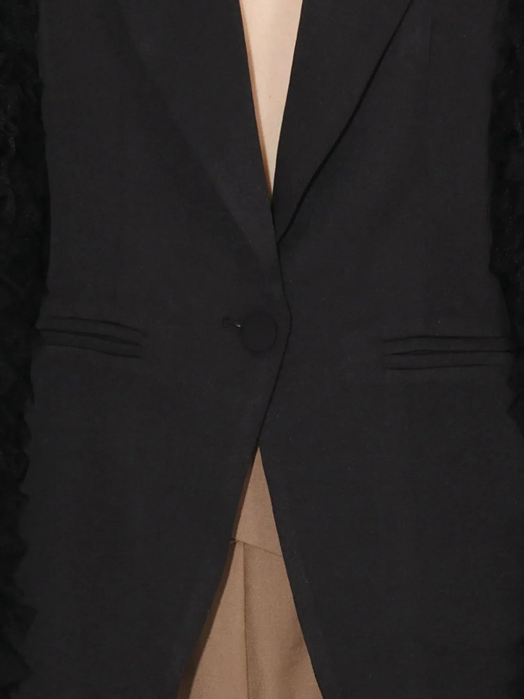 Ruffled Sleeve Blazer