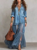 Go With the Flow Sheer Ruffle Maxi Dress