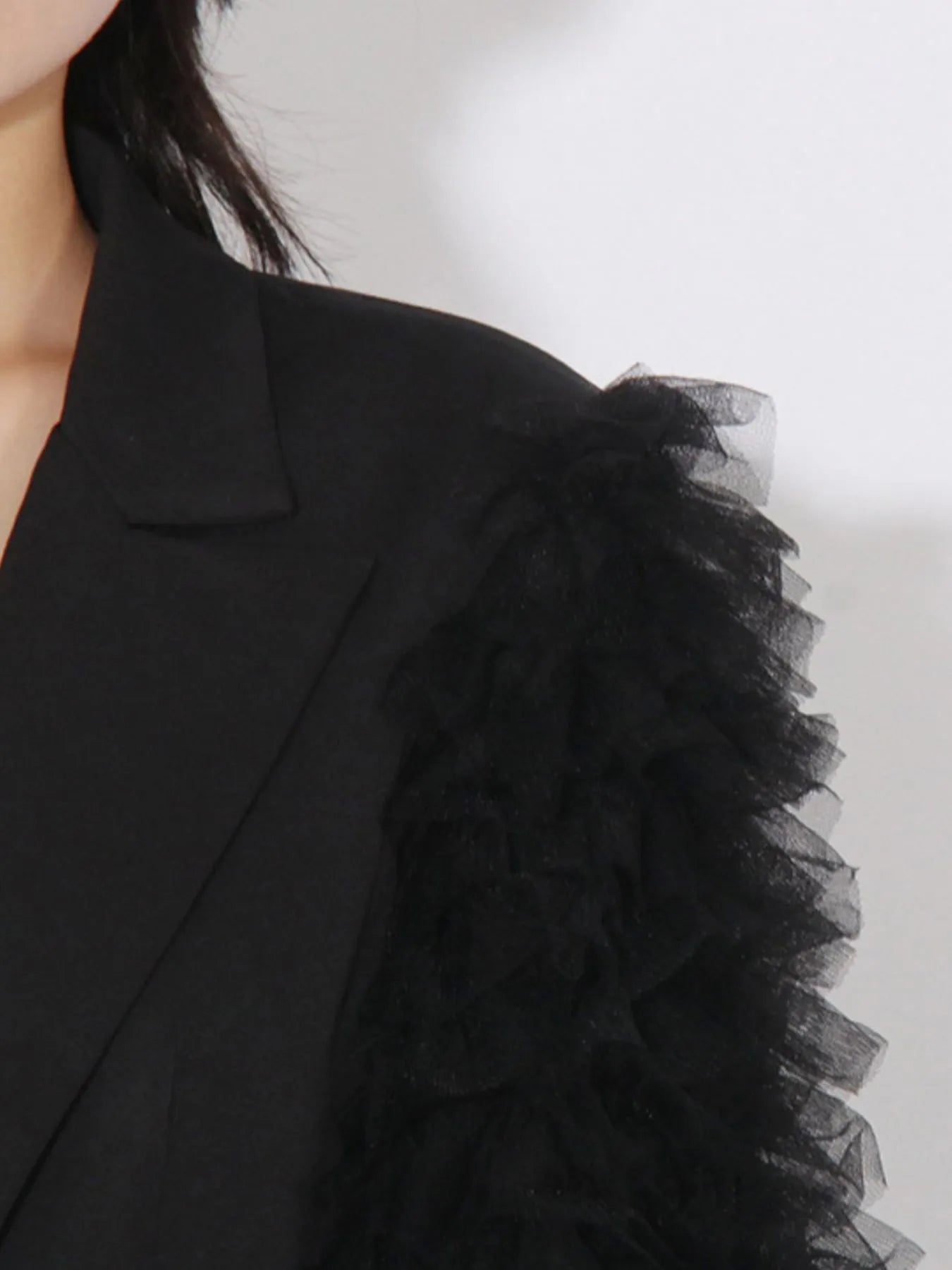 Ruffled Sleeve Blazer