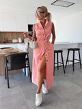 That Girl Button-Front Tie-Waist Denim Dress
